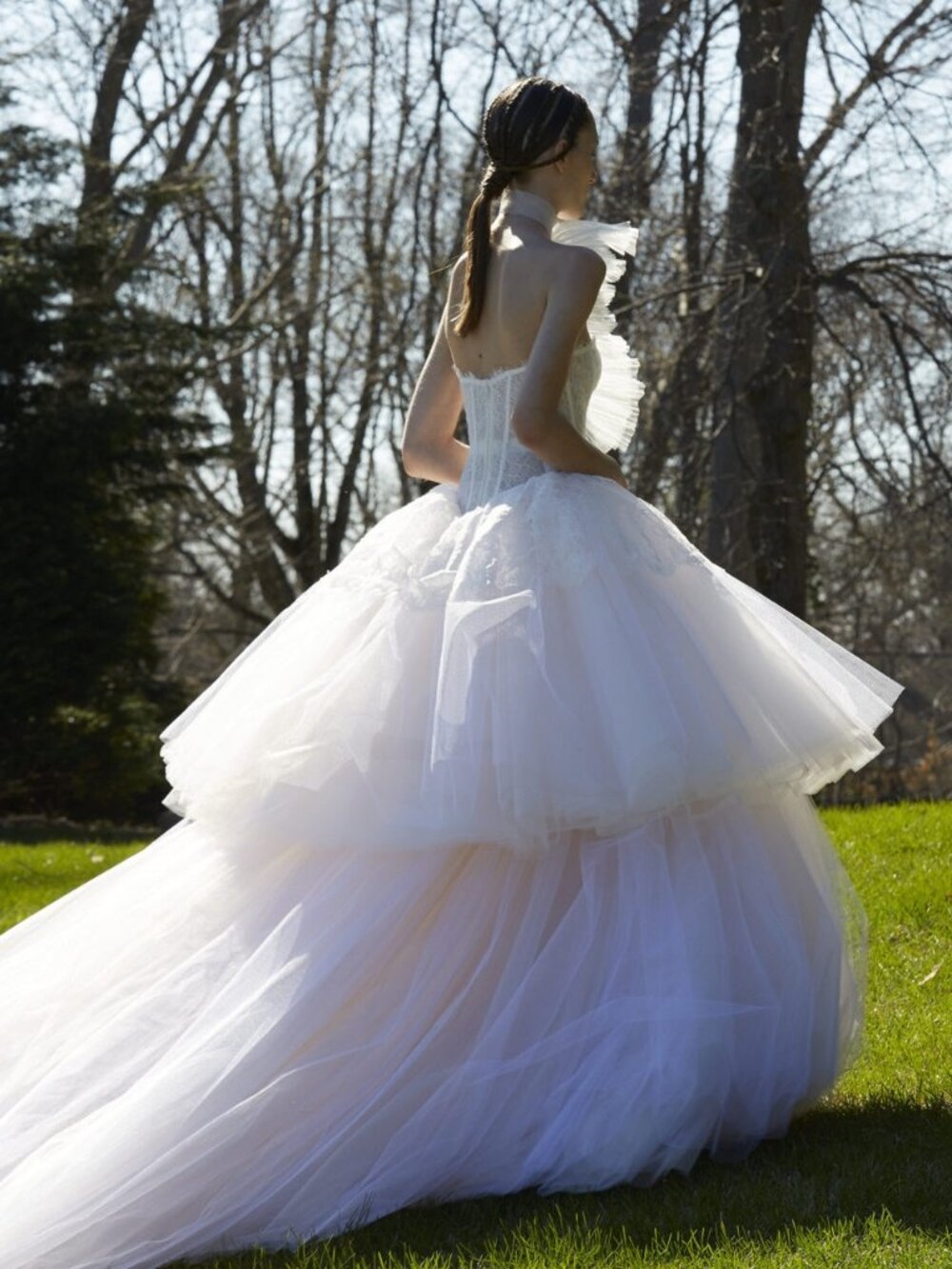 Vera Wang Couture 2017 Sigourney Wedding Ball Gown Ivory / Peach Champagne - Picture 6 of 9